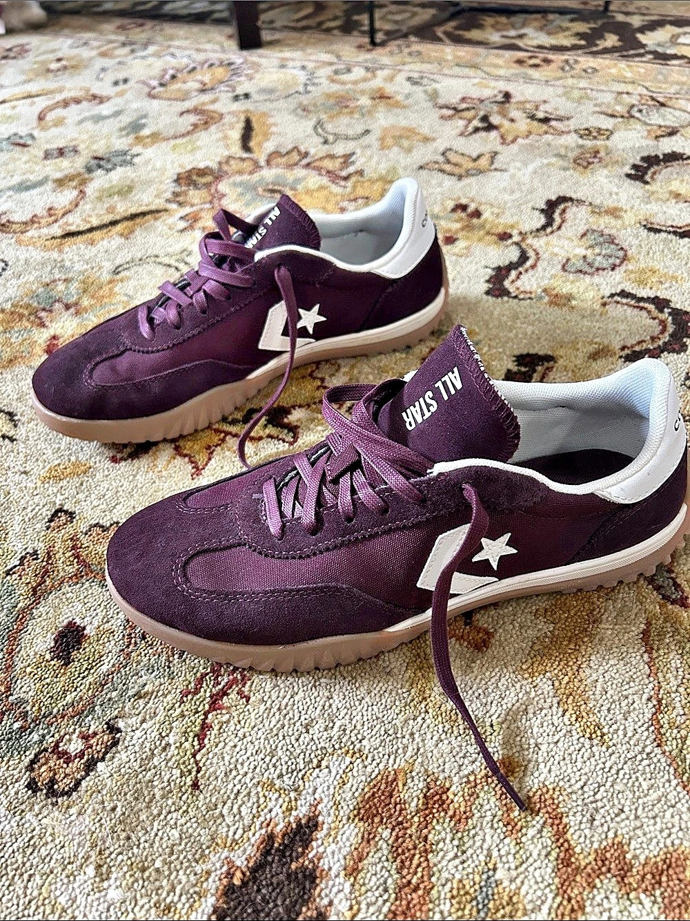 Converse Run Star Trainer Suede Purple & White Sneakers